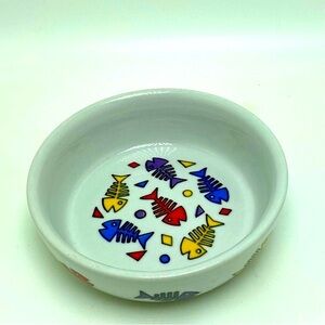 Colorful Fish Ceramic Cat Dish